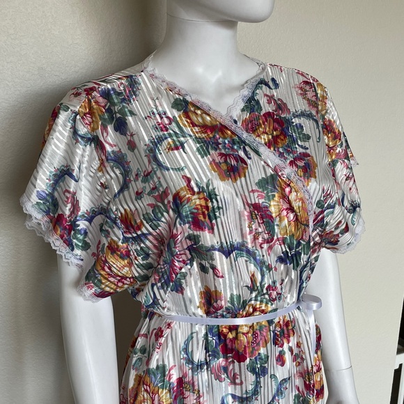 Vintage ILGWU Made in USA Glencraft Lingerie Nightgown Robe Floral Print - Picture 12 of 13